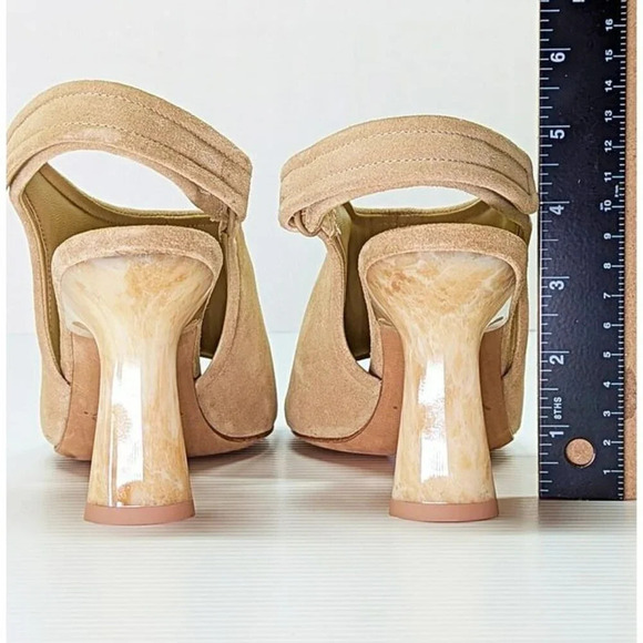 Vince Women's Quest Slingback High Heel Sandals in Dune Suede Size 6 (MSRP $350) - Picture 7 of 10